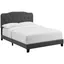 Amelia Chic Full-Size Gray Upholstered Platform Bed with Tufted Headboard