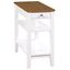 American Heritage 24" Driftwood & White Wood Metal Chairside End Table with Charging Station