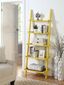 Sunshine Yellow Solid Pine and Birch Veneer Ladder Bookshelf