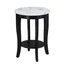 Elegant Heritage 18" Round Wood End Table with Shelf, White-Black