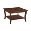 Espresso Rubberwood Square Coffee Table with Shelf