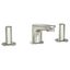 Brushed Nickel Widespread Low-Spout Bathroom Faucet with Knob Handles