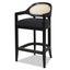 Americana 36.5" Black Oak Wood Cane Back Bar Stool