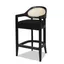 Americana 36.5" Black Oak Wood Cane Back Bar Stool