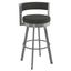 Charcoal Grey Swivel Bar Stool with Metal Frame