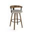 Cohen 30'' Light Beige Swivel Bar Stool with Solid Wood Frame