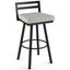 Derek 26'' Swivel Counter Stool in Grey & White with Black Metal Frame