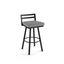 Derek 30'' Gray Polyester and Black Metal Swivel Bar Stool