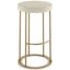 Sleek Golden Metal 30'' Bar Stool with Light Beige Upholstered Seat