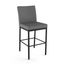 Grey Woven Fabric and Black Metal 26" Counter Stool