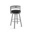 Black Faux Leather Swivel Counter Stool with Metal Frame