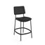 Sullivan Chic 26'' Black Metal Counter Stool with Polyester Seat