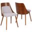 Scandinavian High Walnut & Grey Upholstered Wood Side Chair