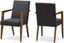 Andrea Dark Grey Upholstered Walnut Wood Accent Chair