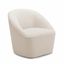 Andria Milky White Boucle Fabric Modern Swivel Accent Chair