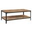 Rustic Barnwood Brown Rectangular Coffee Table with Metal Frame