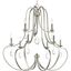 Antique Bronze Nine-Light Crystal Chandelier with Teardrop Accents