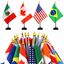 Patriotic 24 Countries Mini Desk Flags Set with Black Poles