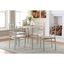 Transitional Silver and Brown 5-Piece Rectangular Dining Set