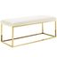 Gold Ivory Velvet Upholstered Bench with Stainless Steel Frame