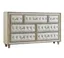 Ivory and Camel 7-Drawer Upholstered Dresser with Crystal Knobs