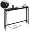 Black Narrow Console Table with Outlets and Storage