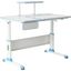 Adjustable Blue Solid Wood 43" Writing Desk with Drawer for Kids