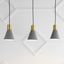 Apollo Adjustable Trio Pendant in Gray/Brass Gold with LED Lights