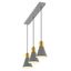 Apollo Adjustable Trio Pendant in Gray/Brass Gold with LED Lights