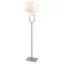 April Elegance 61" Nickel Metal LED Floor Lamp with White Linen Shade