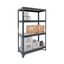 71" Matte Dark Grey Steel and Fiberboard 4-Tier Shelving Unit