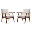 Archduke Mid-Century Modern White & Amber Faux Leather Accent Chair