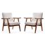 Archduke Mid-Century Modern White & Amber Faux Leather Accent Chair