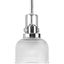 Chrome Mini Pendant with Clear Prismatic Glass Shade