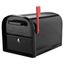 Large Black Steel Post Mount Locking Mailbox