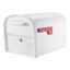 Large White Steel Lockable Post Mount Mailbox