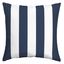 Sapphire Blue Cabana Stripe 16'' Square Outdoor Pillow