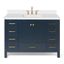 Midnight Blue Shaker Style 49" Vanity with White Quartz Top