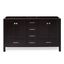 Cambridge Espresso 60" Double Vanity Cabinet with Nickel Hardware