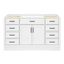 60'' White Hardwood Single Freestanding Bathroom Vanity Base