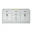 Ariel Hepburn 72" Gray Double Sink Freestanding Vanity Cabinet