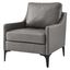 Sloane Mid-Century Gray Leather Accent Chair with Metal Legs