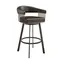 Java Brown Chocolate Swivel Bar Stool with Metal Accents