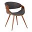 Charcoal Upholstered Faux Leather Mid-Century Modern Side Chair