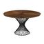 54" Round Walnut Wood Dining Table with Black Metal Base