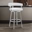 Cohen 26" White Faux Leather Swivel Bar Stool with Metal Frame