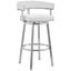 Cohen 30" White Faux Leather and Metal Swivel Bar Stool