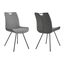 Contemporary High-Back Gray Faux Leather Side Chair with Metal Frame