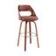 Julius 26" Brown Faux Leather & Walnut Swivel Counter Stool