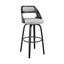 Julius 26" Gray Faux Leather & Black Metal Swivel Counter Stool